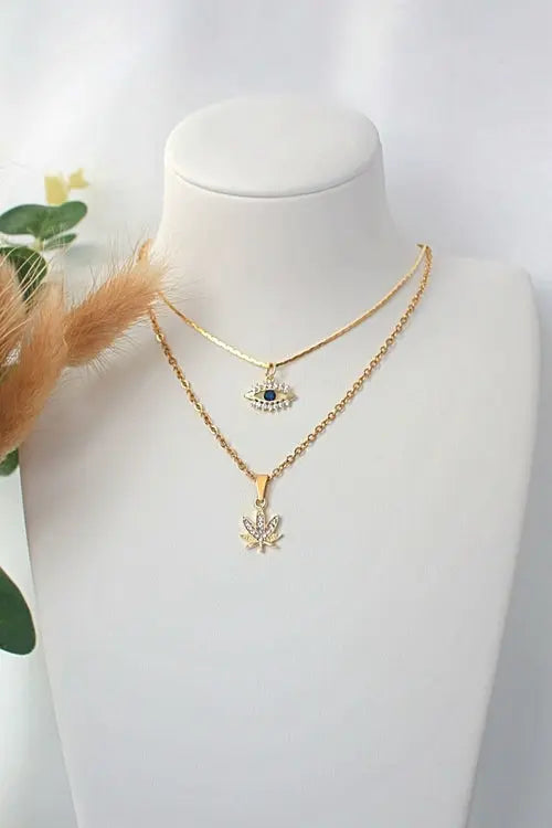 24 Karats Dainty Cannabis Leaf Necklace Amazing Hot Prices For You
