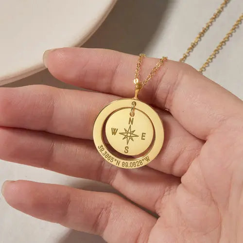 Coordinates Necklace • Long Distance Gift • Latitude Longitude jewelry Amazing Hot Prices For You