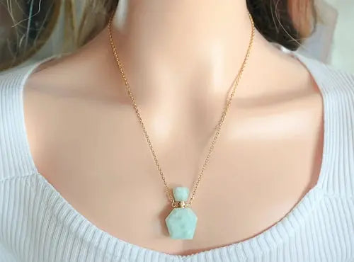 24 Karats Natural Amazonite Crystal Necklace Amazing Hot Prices For You
