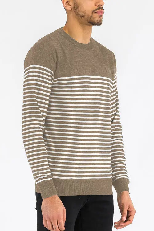 FULL KNIT STRIPED SWEATER NR2014 - Amazing Hot Prices For You
