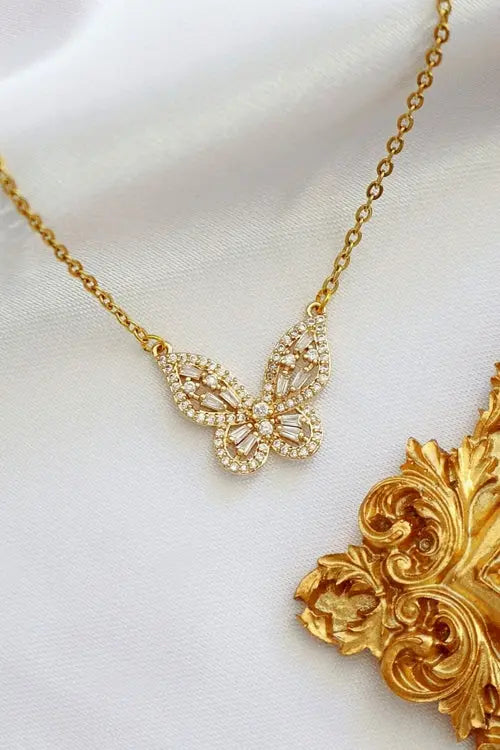 24K Butterfly Pendant Necklace Amazing Hot Prices For You