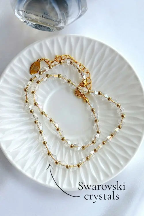 18 Karats Clear Austrian Crystals Choker Amazing Hot Prices For You