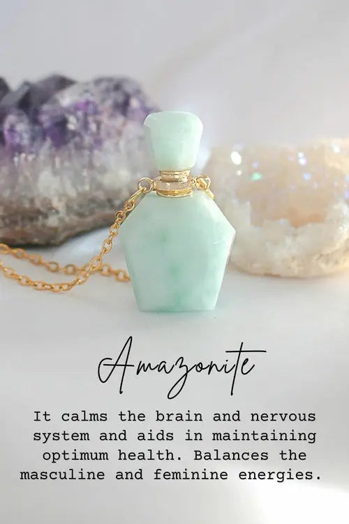 24 Karats Natural Amazonite Crystal Necklace Amazing Hot Prices For You
