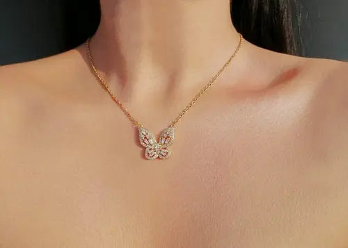 24K Butterfly Pendant Necklace Amazing Hot Prices For You