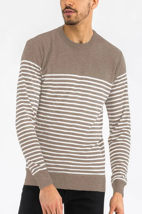 FULL KNIT STRIPED SWEATER NR2014 - Amazing Hot Prices For You