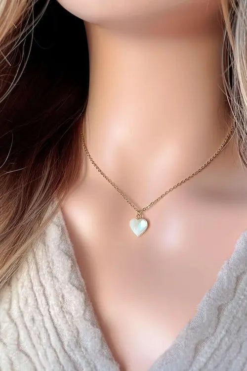 24K Natural Seashell Heart Necklace Amazing Hot Prices For You