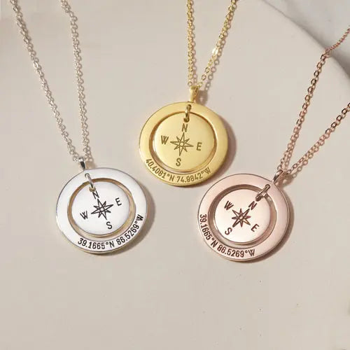 Coordinates Necklace • Long Distance Gift • Latitude Longitude jewelry Amazing Hot Prices For You