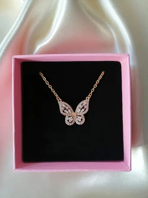24K Butterfly Pendant Necklace Amazing Hot Prices For You