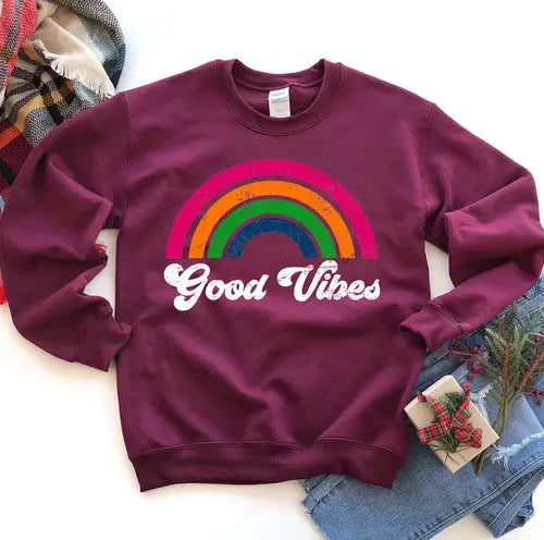 Good Vibes Sweatshirt Amazing Hot Prices For You