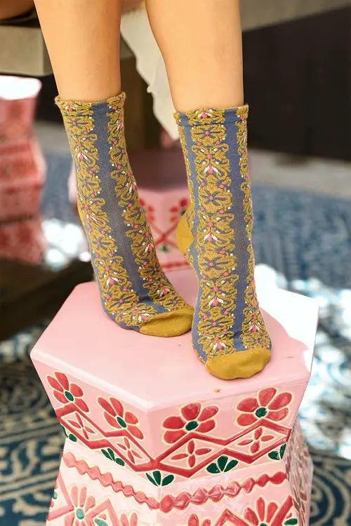 Embroidered Flower Pattern Socks Amazing Hot Prices For You