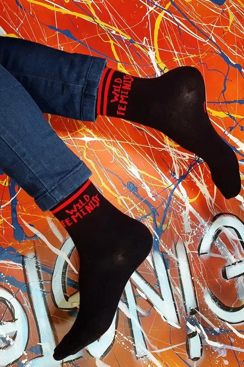 FEMINIST black cotton socks for women Amazing Hot Prices For You