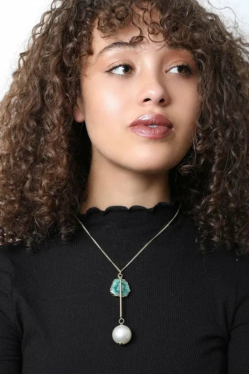 Gem and Pearl Pendant Necklace Amazing Hot Prices For You