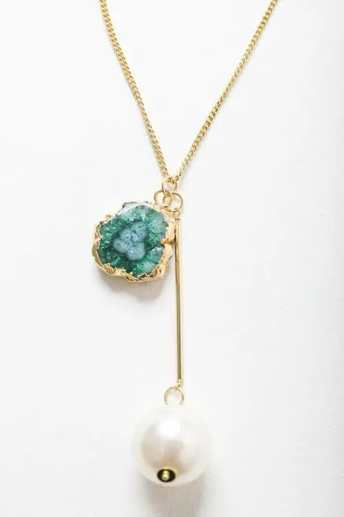 Gem and Pearl Pendant Necklace Amazing Hot Prices For You