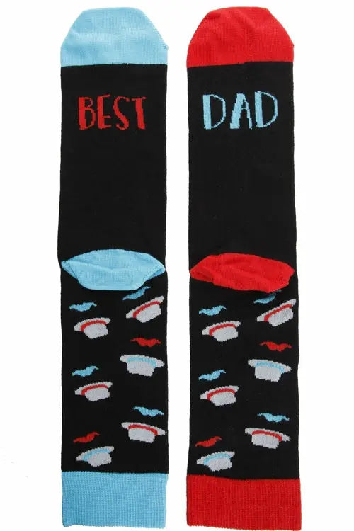 VALDUR black socks for men with the text "BEST DAD" in English Amazing Hot Prices For You