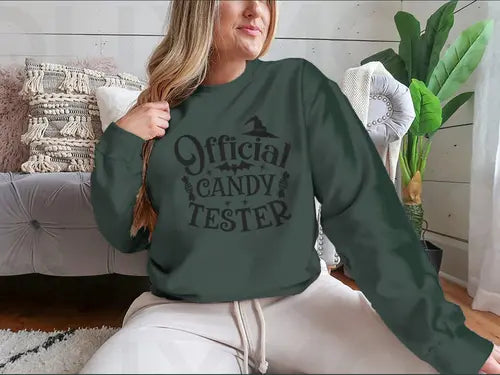Official Candy Tester Vector Halloween Design for Sweatshirt - Amazing Hot Prices For You