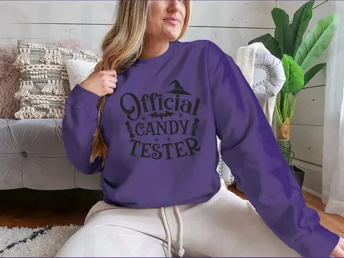 Official Candy Tester Vector Halloween Design for Sweatshirt - Amazing Hot Prices For You