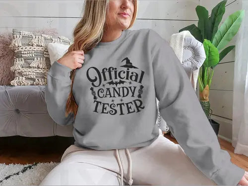 Official Candy Tester Vector Halloween Design for Sweatshirt - Amazing Hot Prices For You