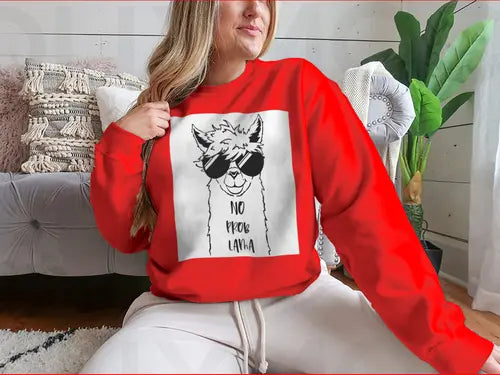 Cute Llama Face With Sunglasses Design for Sweatshirt Amazing Hot Prices For You