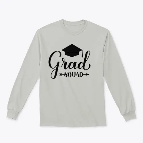 Grad Squad Calligraphy With Graduation Cap Design for Sweatshirt Amazing Hot Prices For You