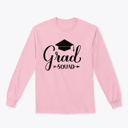 Grad Squad Calligraphy With Graduation Cap Design for Sweatshirt Amazing Hot Prices For You