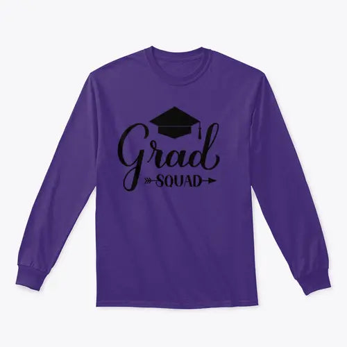 Grad Squad Calligraphy With Graduation Cap Design for Sweatshirt Amazing Hot Prices For You