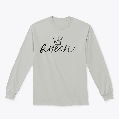 Queen Vector Brush Calligraphic Word With Crown Design for Sweatshirt Amazing Hot Prices For You