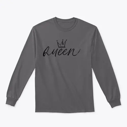 Queen Vector Brush Calligraphic Word With Crown Design for Sweatshirt Amazing Hot Prices For You
