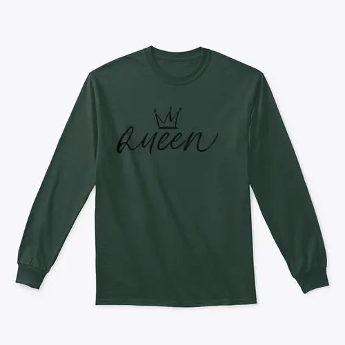 Queen Vector Brush Calligraphic Word With Crown Design for Sweatshirt Amazing Hot Prices For You