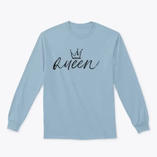 Queen Vector Brush Calligraphic Word With Crown Design for Sweatshirt Amazing Hot Prices For You