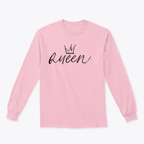 Queen Vector Brush Calligraphic Word With Crown Design for Sweatshirt Amazing Hot Prices For You