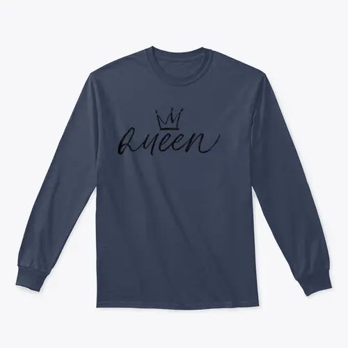 Queen Vector Brush Calligraphic Word With Crown Design for Sweatshirt Amazing Hot Prices For You