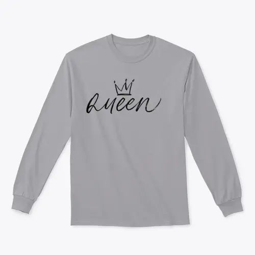Queen Vector Brush Calligraphic Word With Crown Design for Sweatshirt Amazing Hot Prices For You