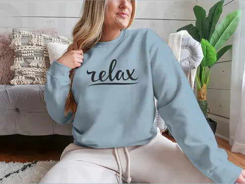 Relax Hand Lettering Design for Sweatshirt Amazing Hot Prices For You