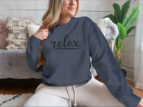 Relax Hand Lettering Design for Sweatshirt Amazing Hot Prices For You