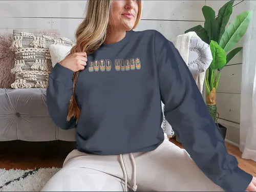 Retro Good Vibes Illustration Design for Sweatshirt Amazing Hot Prices For You