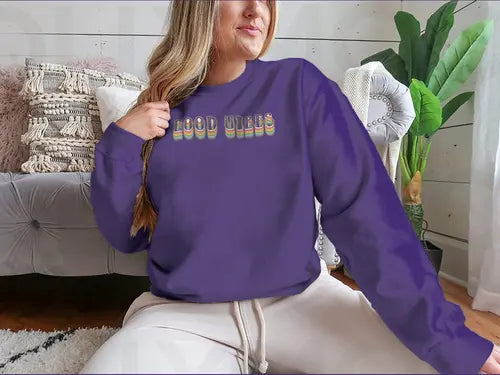 Retro Good Vibes Illustration Design for Sweatshirt Amazing Hot Prices For You