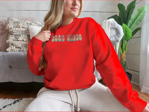 Retro Good Vibes Illustration Design for Sweatshirt Amazing Hot Prices For You