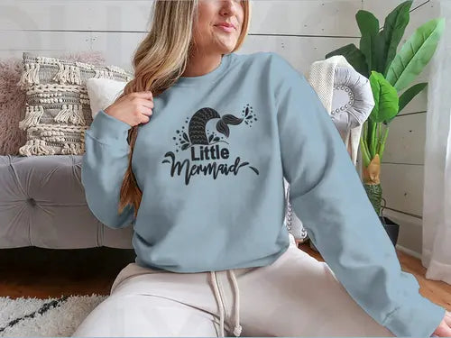 A Cute Mermaid Tail Calligraphy Design for Sweatshirt - Amazing Hot Prices For You