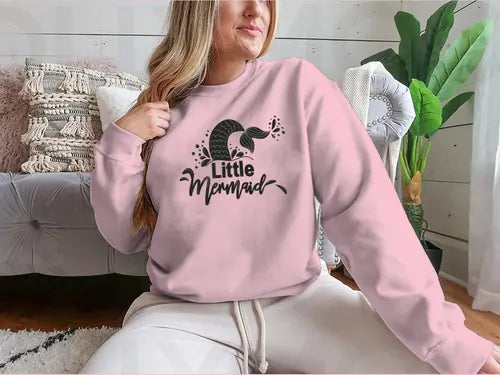 A Cute Mermaid Tail Calligraphy Design for Sweatshirt - Amazing Hot Prices For You