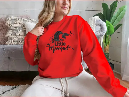 A Cute Mermaid Tail Calligraphy Design for Sweatshirt - Amazing Hot Prices For You