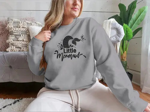 A Cute Mermaid Tail Calligraphy Design for Sweatshirt - Amazing Hot Prices For You