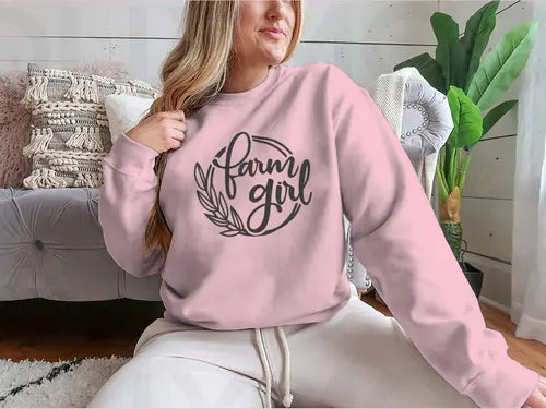 Farm Girl Logo Design for Sweatshirt Amazing Hot Prices For You