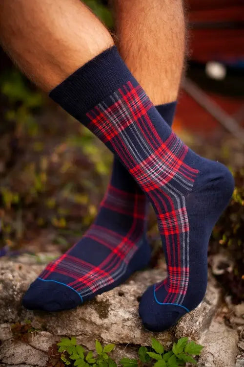 CARL men's socks with red stripes Amazing Hot Prices For You