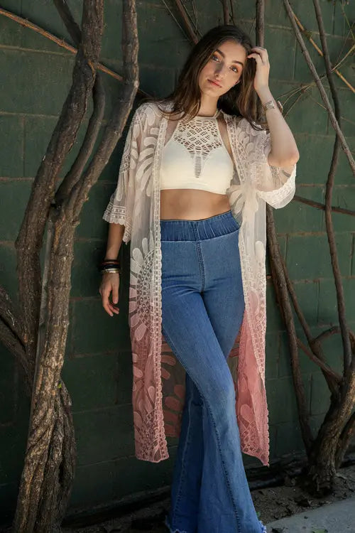 Ombre Bohemian Lace Kimono Amazing Hot Prices For You