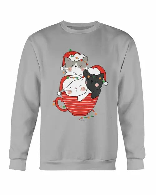 Cute Cats Cup Christmas Sweatshirt Amazing Hot Prices For You