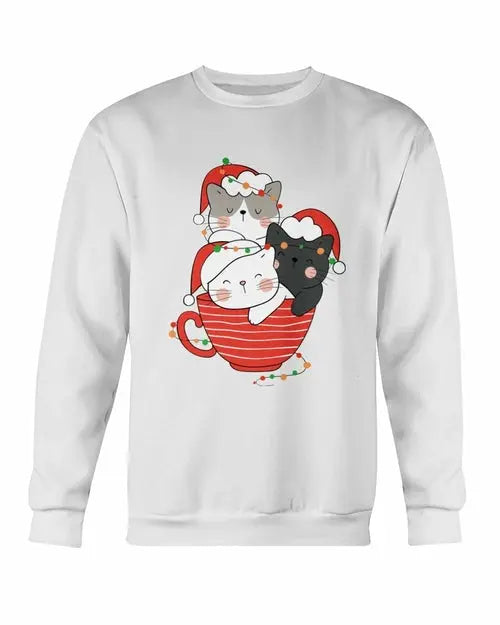 Cute Cats Cup Christmas Sweatshirt Amazing Hot Prices For You