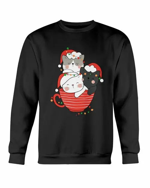 Cute Cats Cup Christmas Sweatshirt Amazing Hot Prices For You