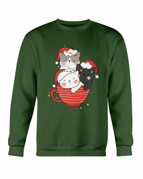 Cute Cats Cup Christmas Sweatshirt Amazing Hot Prices For You