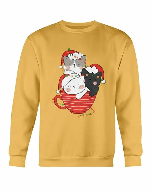 Cute Cats Cup Christmas Sweatshirt Amazing Hot Prices For You