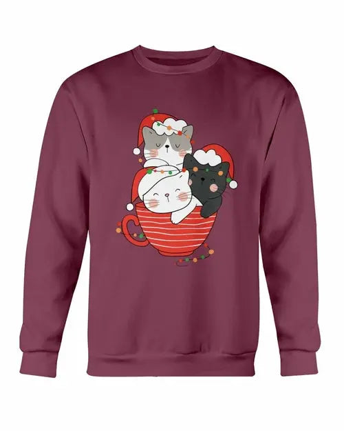 Cute Cats Cup Christmas Sweatshirt Amazing Hot Prices For You